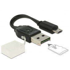 CABLE MICRO USB OTG MALE > USB A MALE INCL. MICRO SD CARD READER         