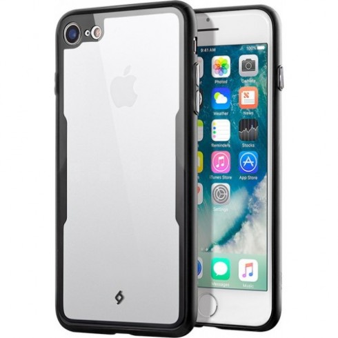 TTEC Bumbercase Back Cover Πλαστικό Διάφανο / Μαύρο (iPhone SE 2020/8/7)