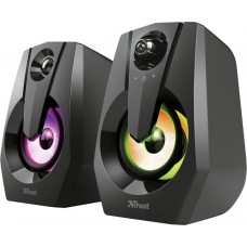 Trust Ziva RGB Illuminated 2.0 Computer Speakers 2.0 with RGB Lighting and 6W Power in Black Color